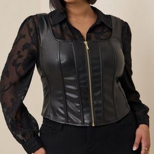 Torrid faux, leather vest 3x